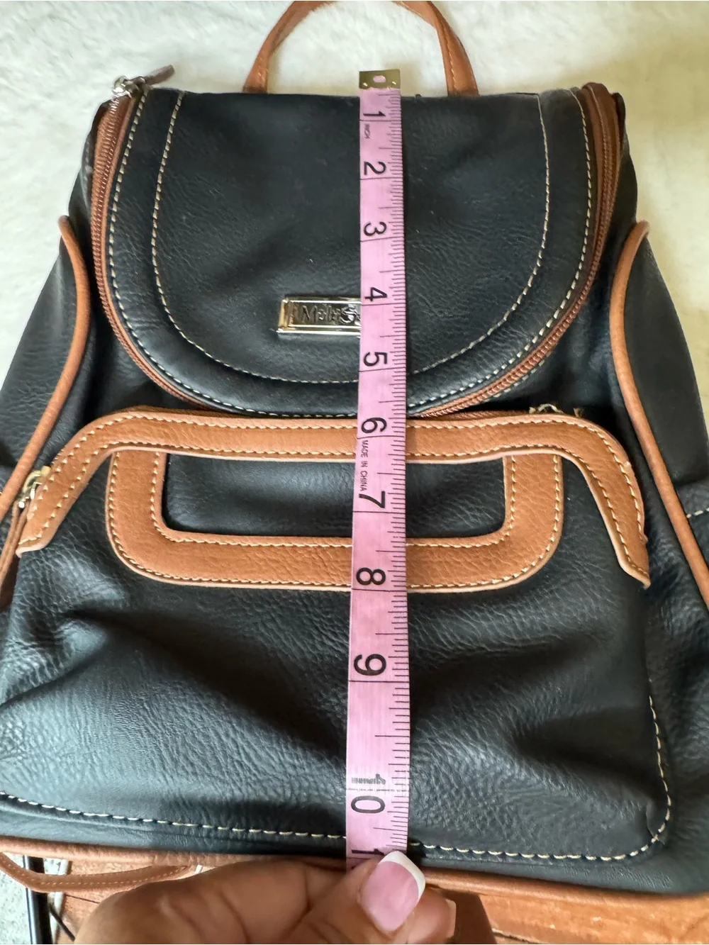 MultiSac Black & Brown Mini Backpack Convertible Travel Everyday Bag